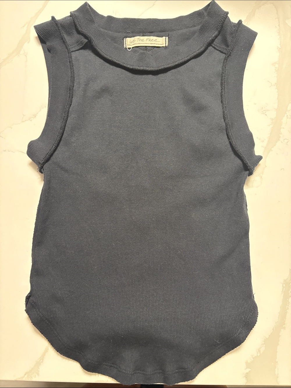 Free People black Ribbed Mock Neck Tank